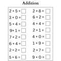 Simple Addition Number Worksheets