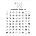 Find and Color Numbers Worksheets