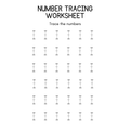 Number Tracing Practice Worksheets