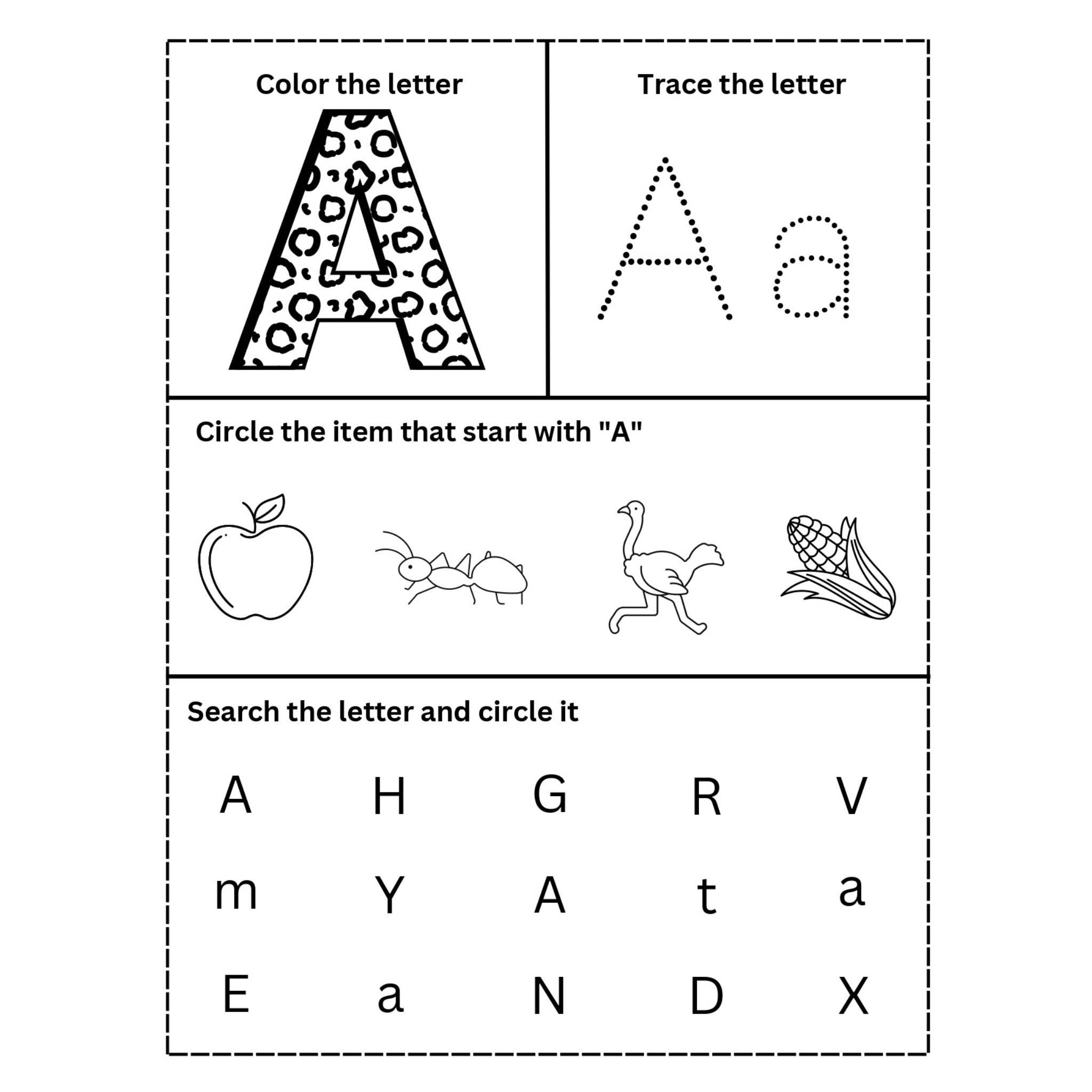 Alphabet Letter Tracing Beginning Sounds Worksheets