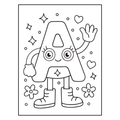 Alphabet Letter Character Coloring Book