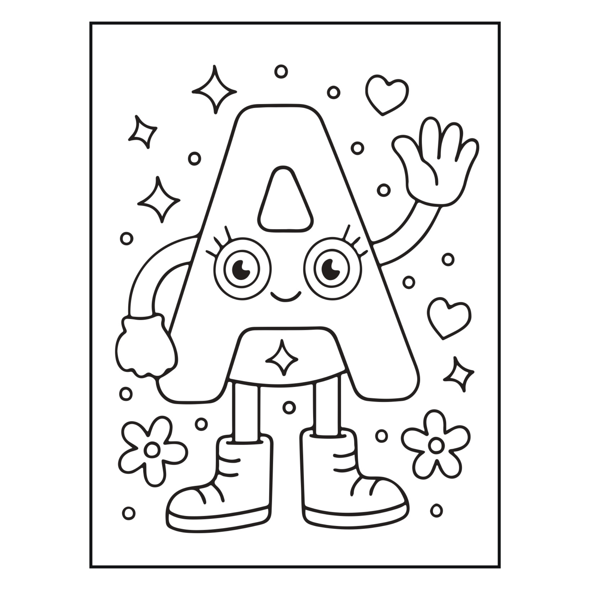 Alphabet Letter Character Coloring Book