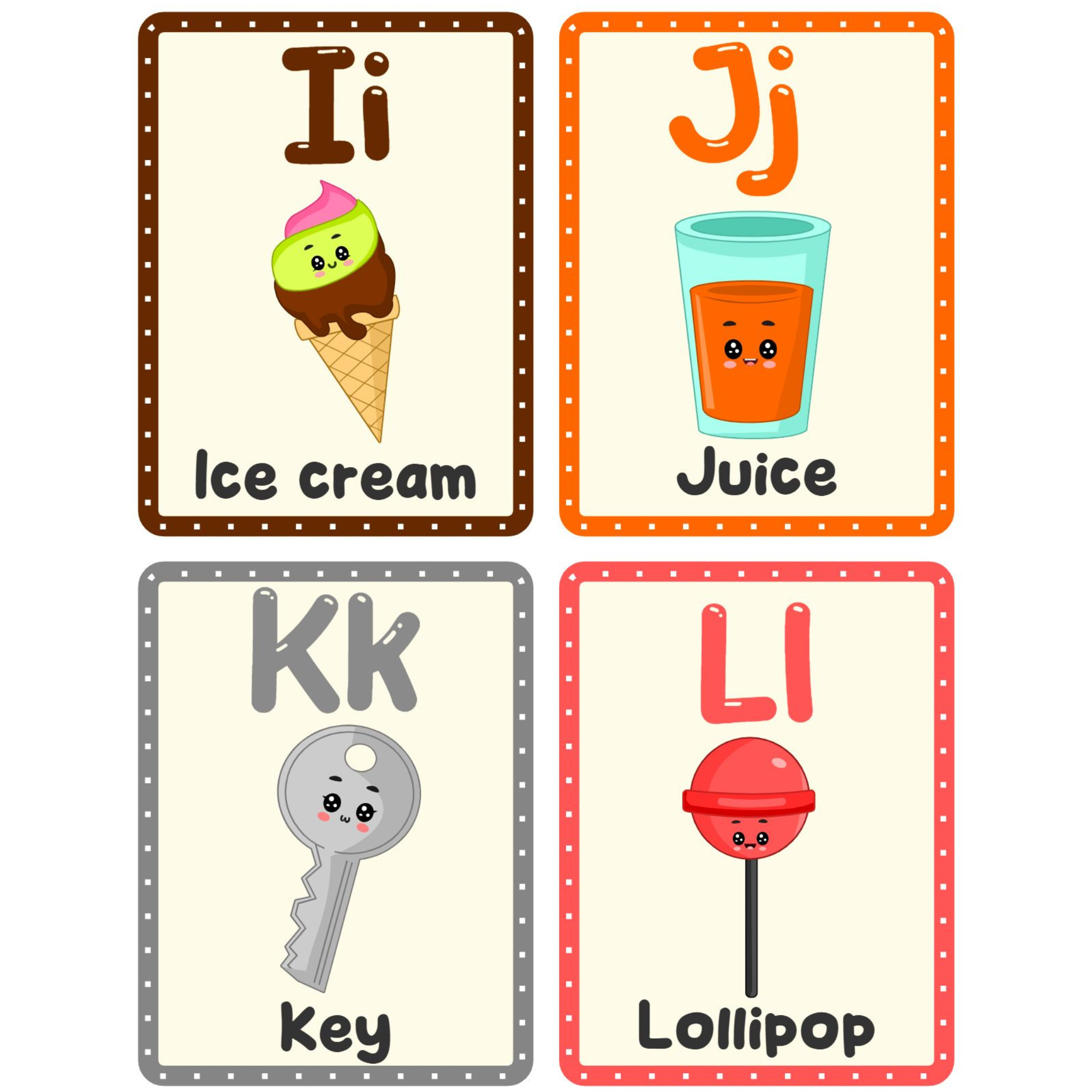 Cute Alphabet Flashcards for Kids