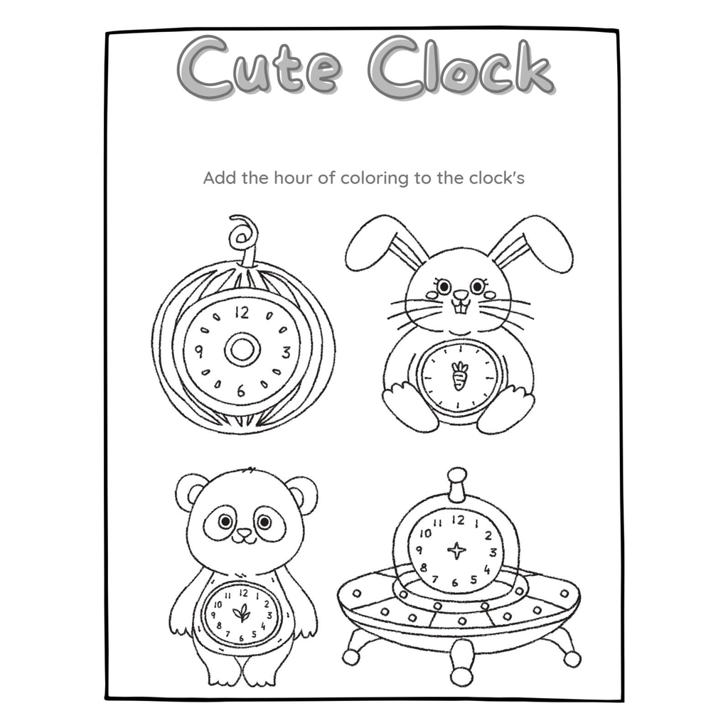 Cute Clock Coloring Pages