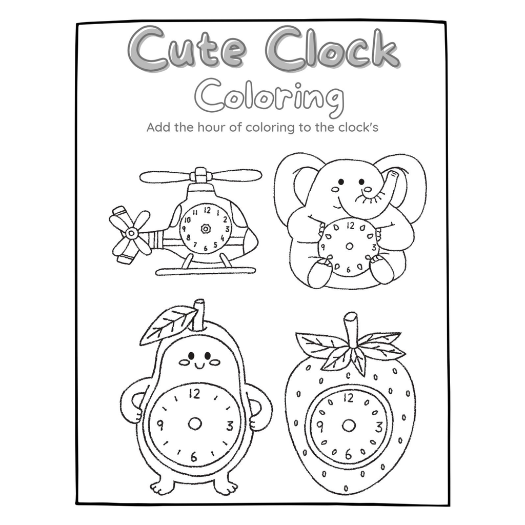Cute Clock Coloring Pages