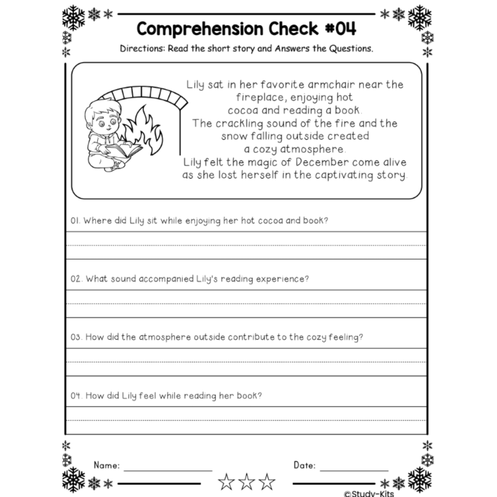 December Reading Comprehension Checks