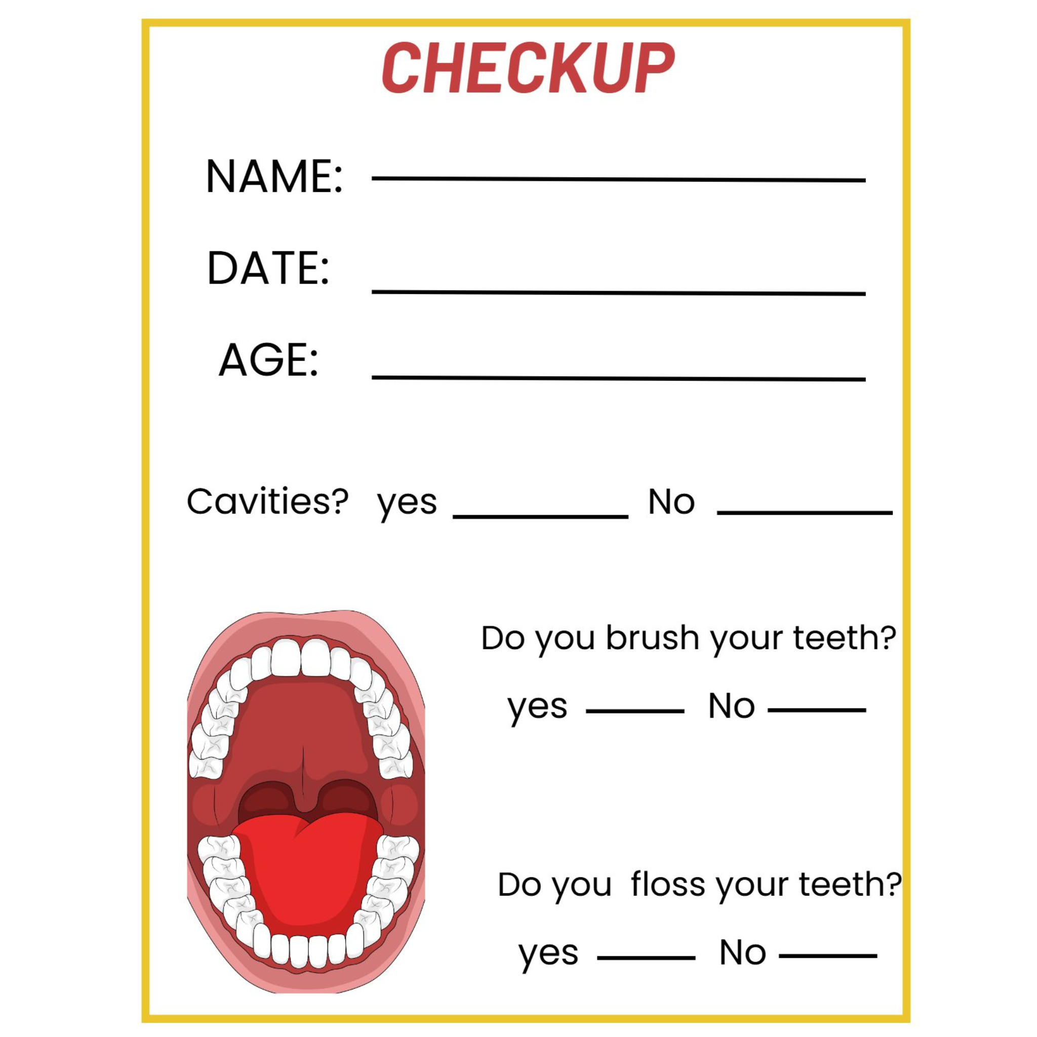 Dentist Office Dramatic Play Pack