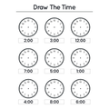 Draw the Time Worksheets for Kindergarten