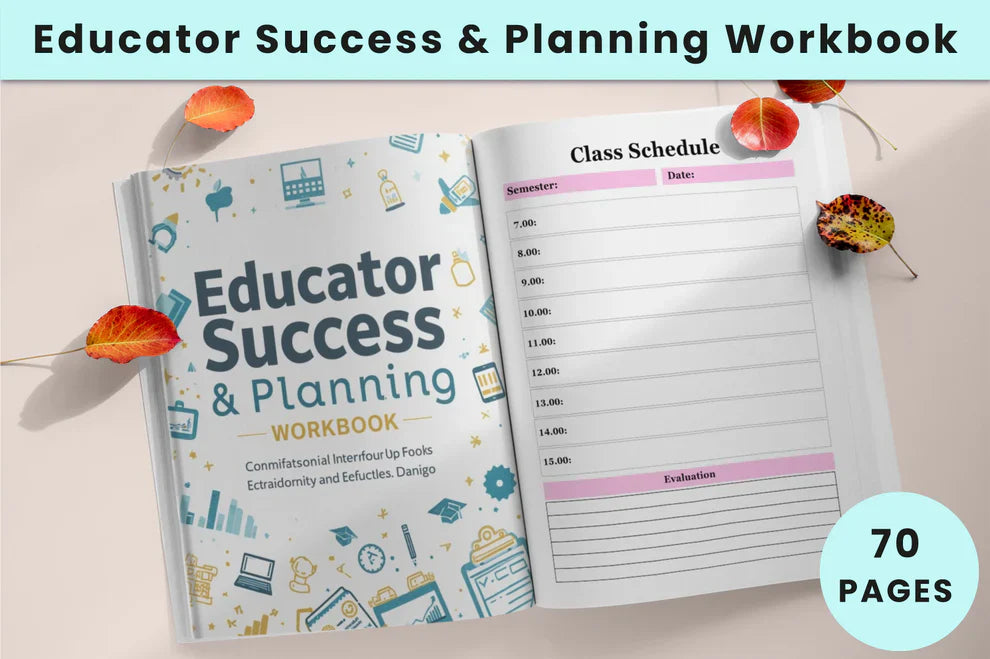 Educator success and planning workbook cover digital product mock up.
