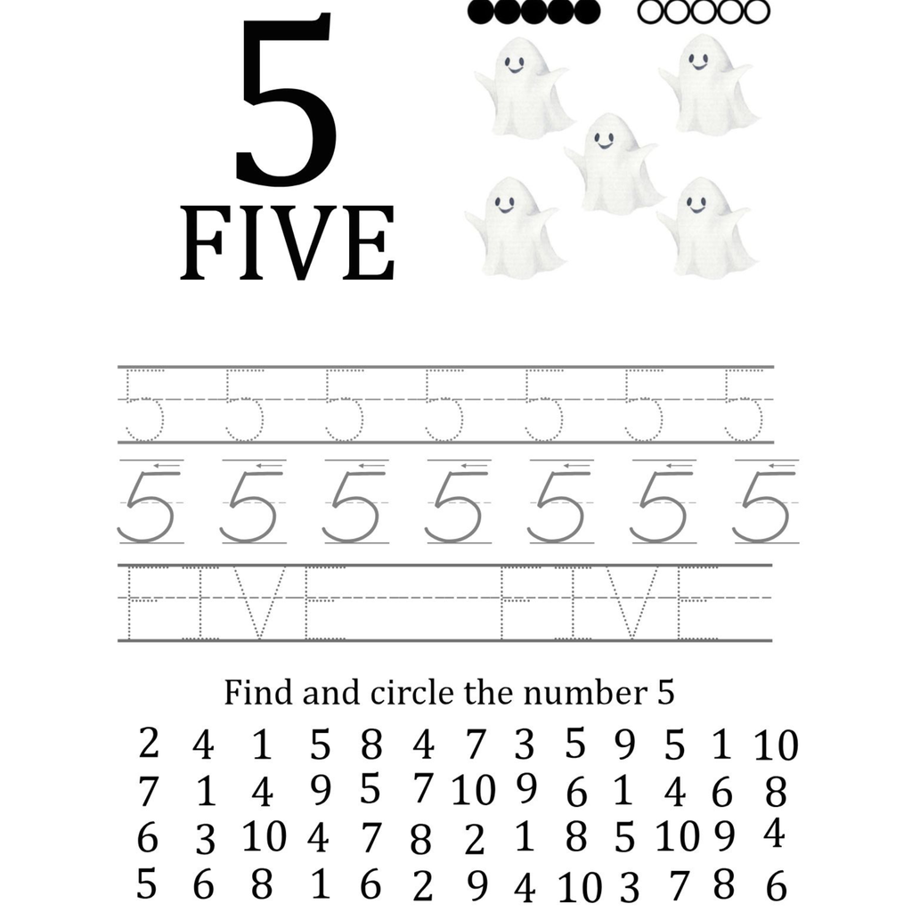 Halloween Number Tracing and Counting Busy Binder