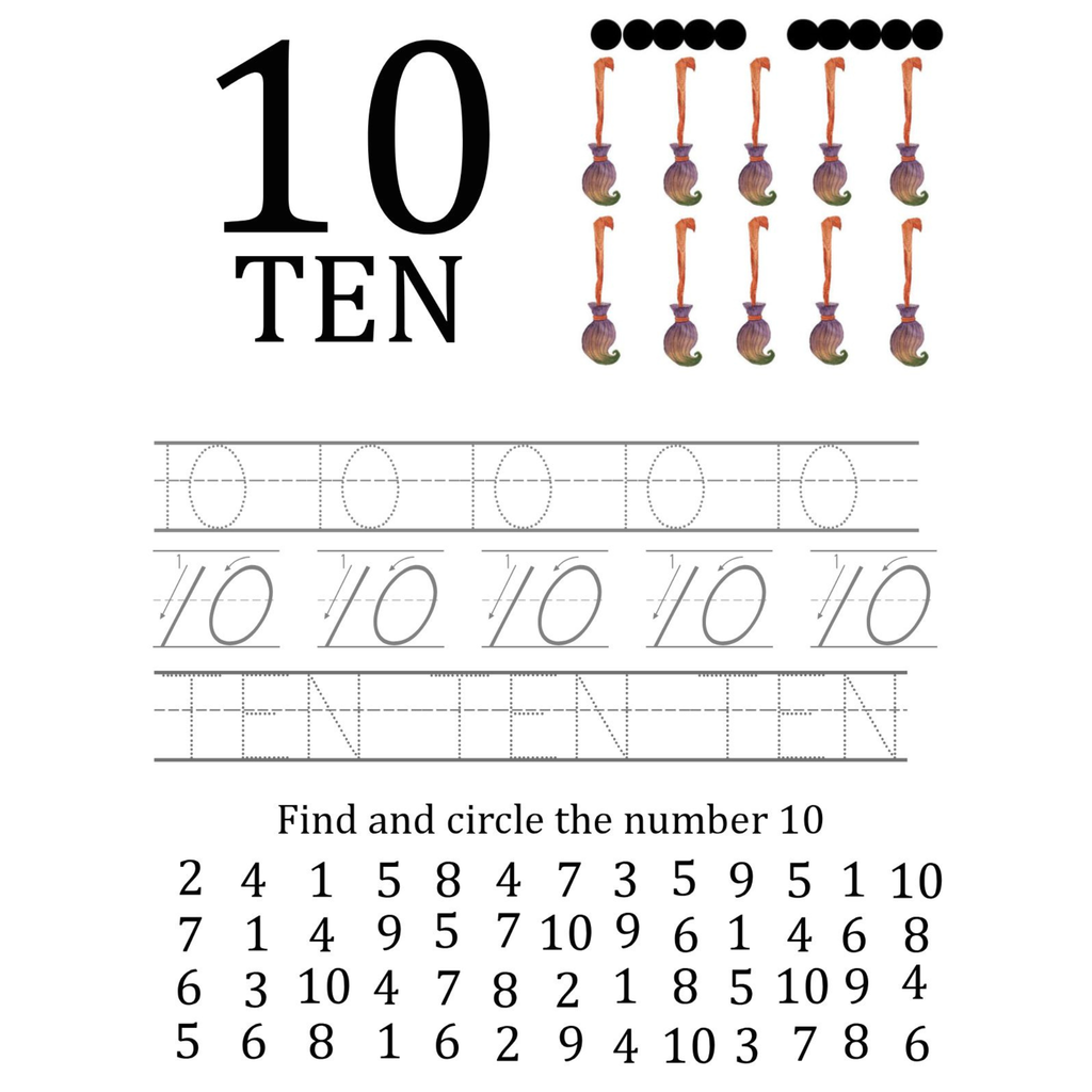 Halloween Number Tracing and Counting Busy Binder