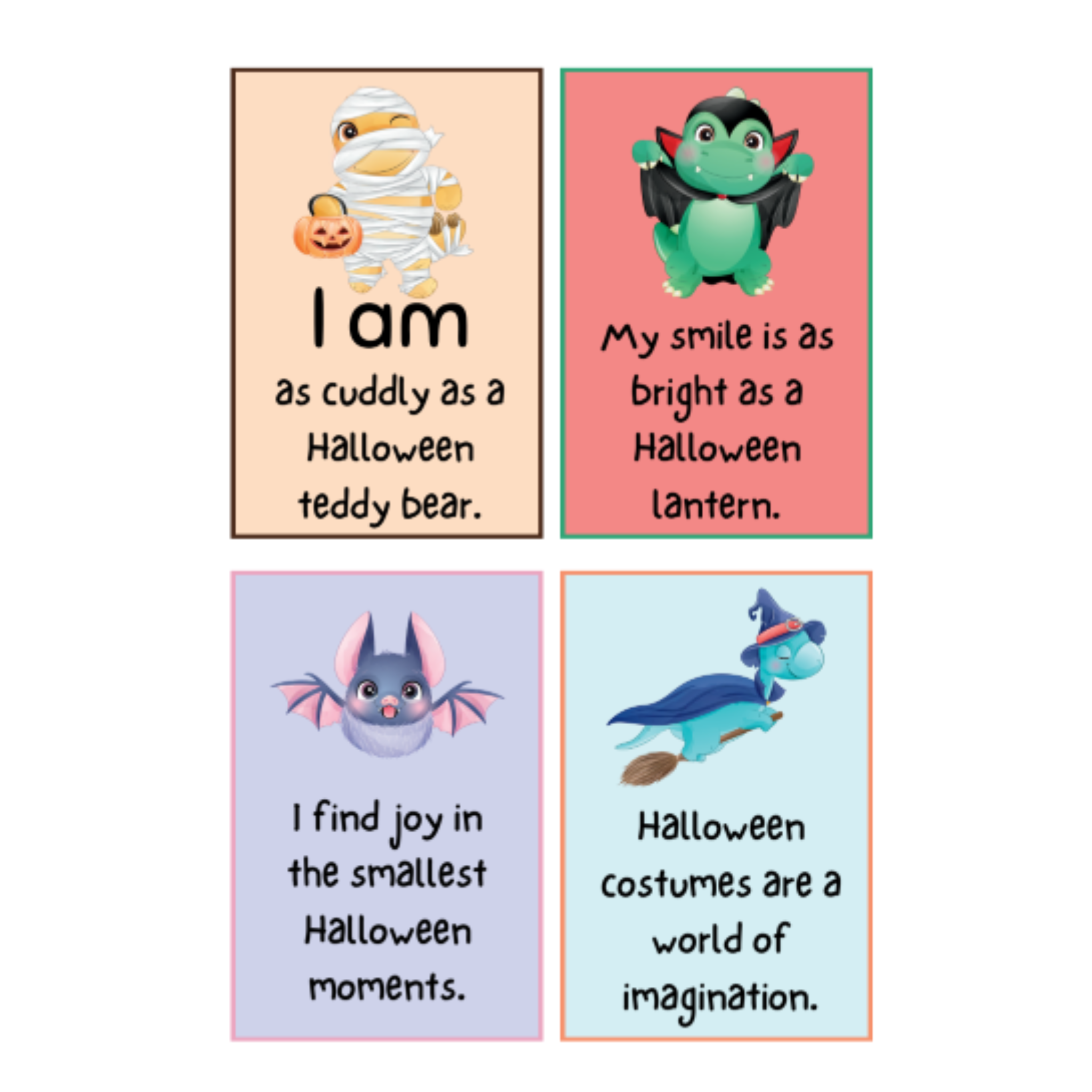 Halloween Positive Affirmation Cards for Kids