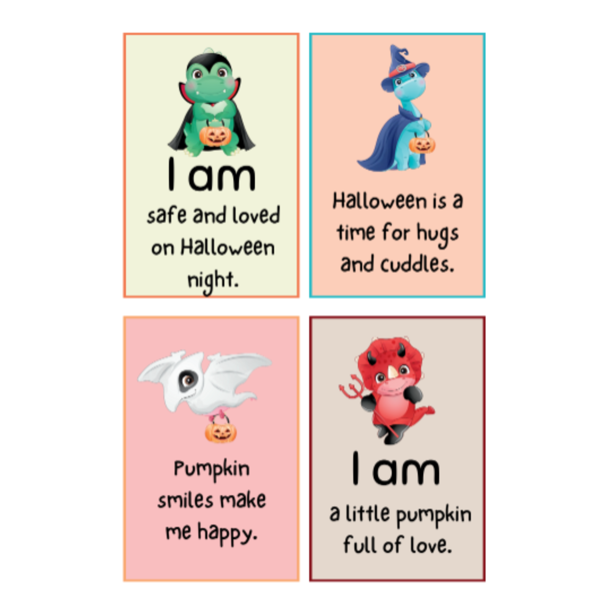 Halloween Positive Affirmation Cards for Kids