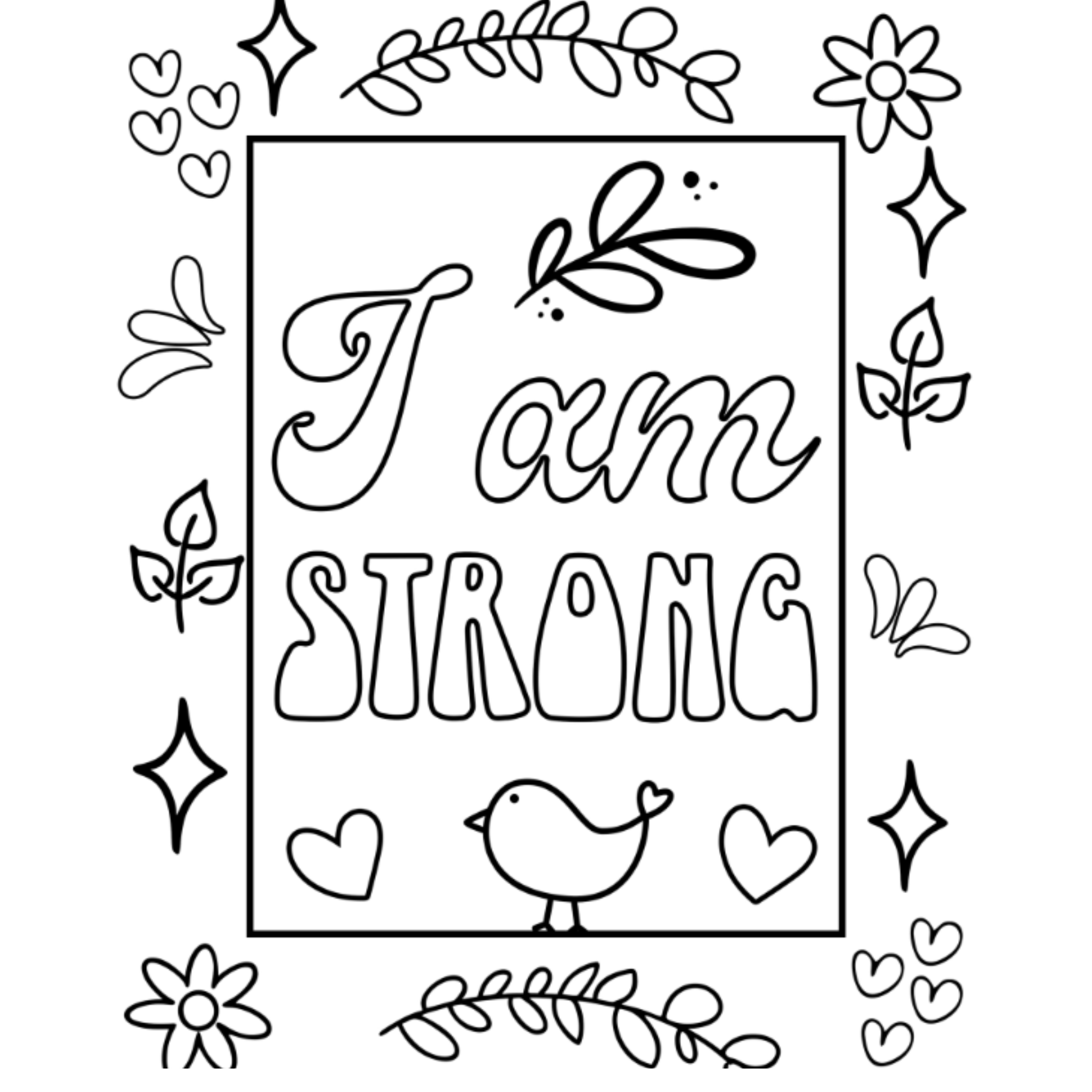 I Am Brave Affirmation Coloring Pages
