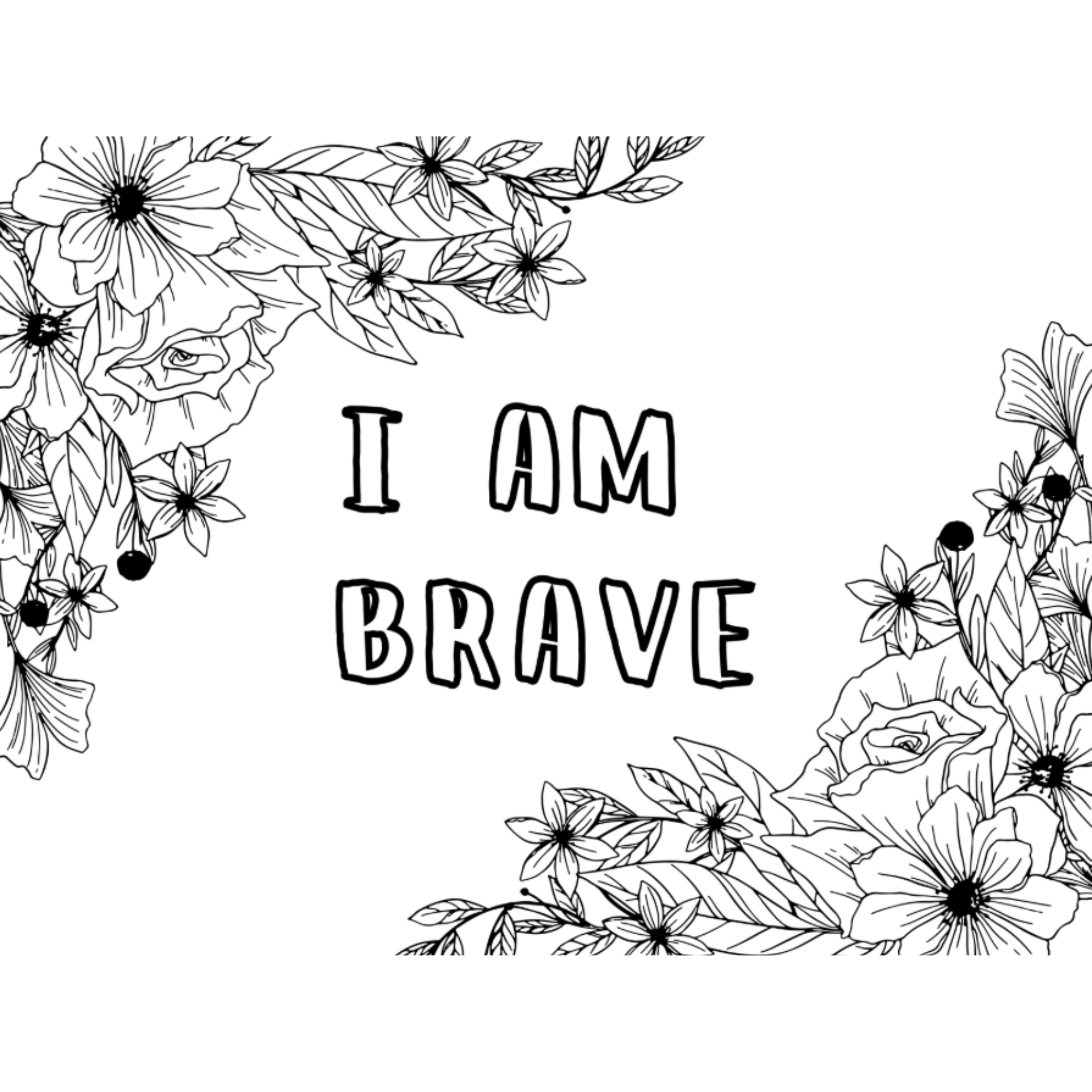 I Am Positive Affirmation Coloring Pages