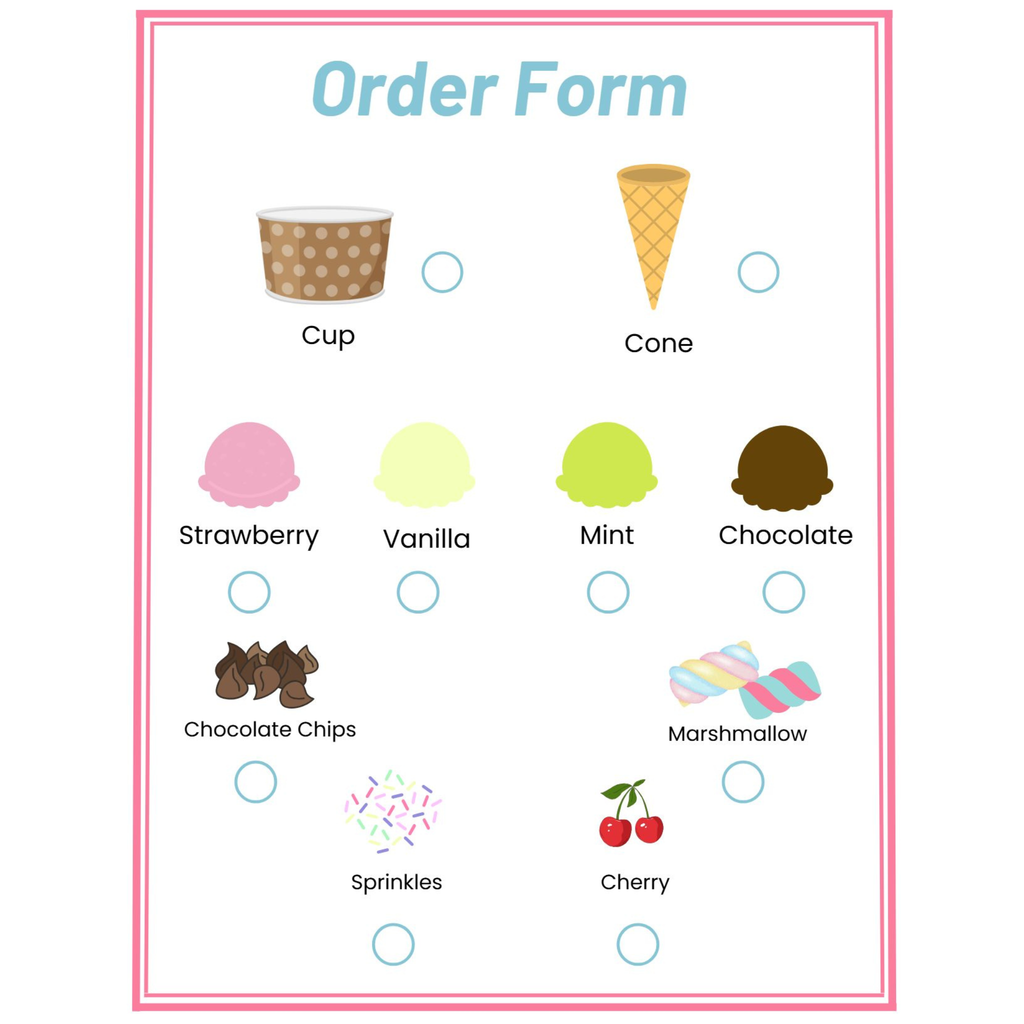 Ice Cream Shop Dramatic Play Pack