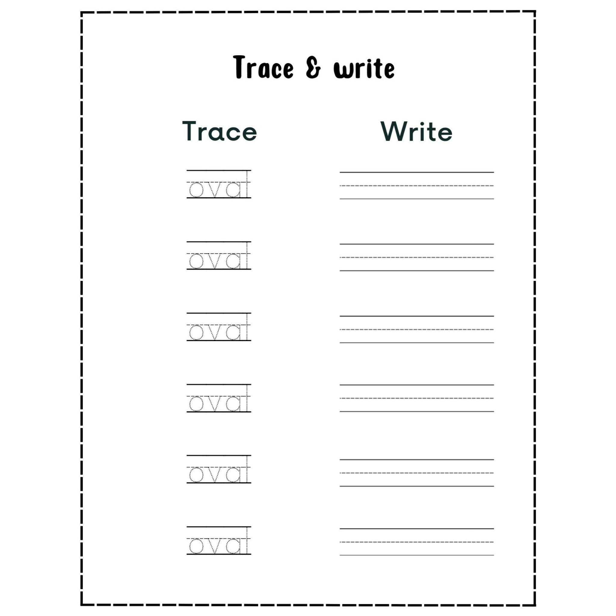 Trace and Write Shapes Worksheets