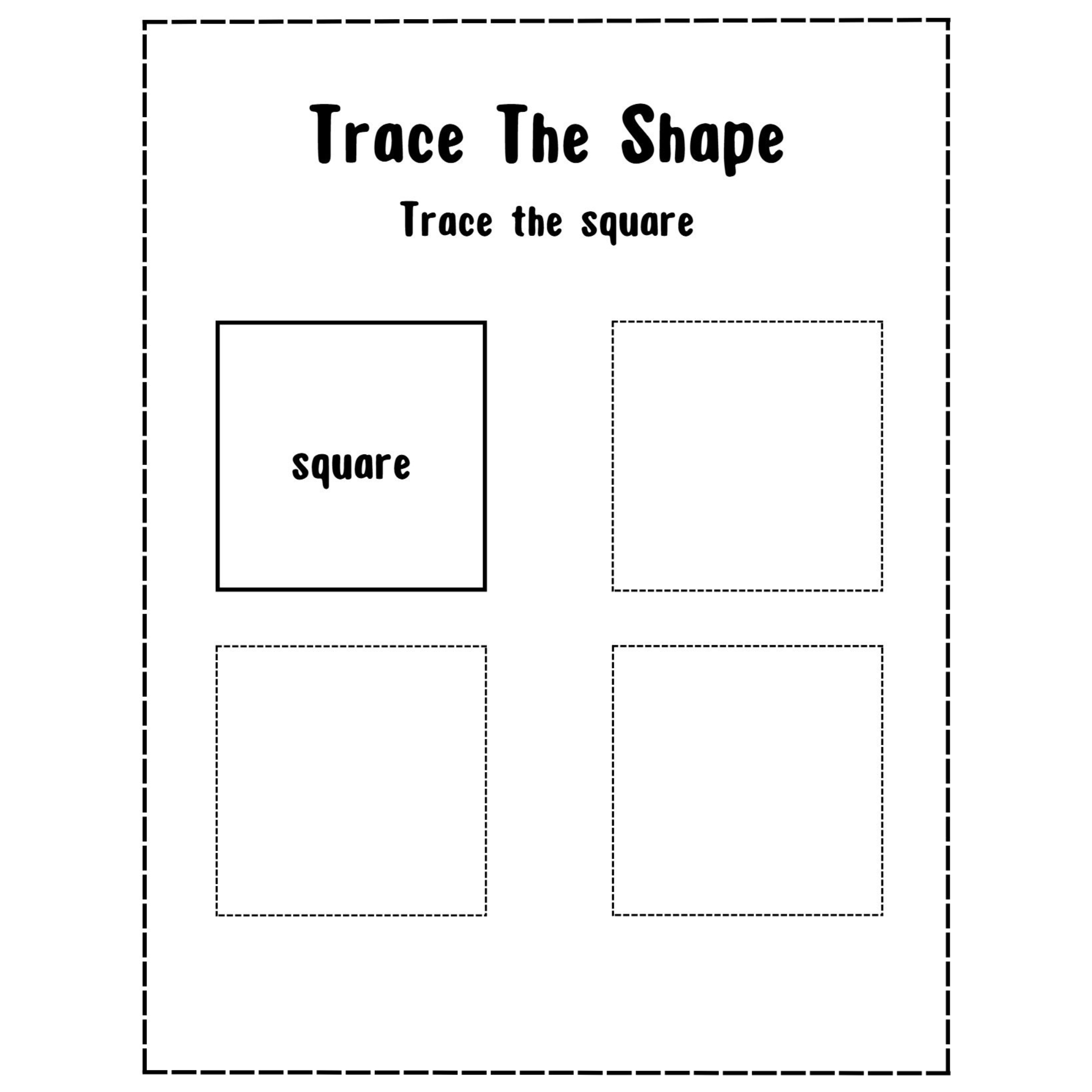 Trace the Shape Practice Worksheets