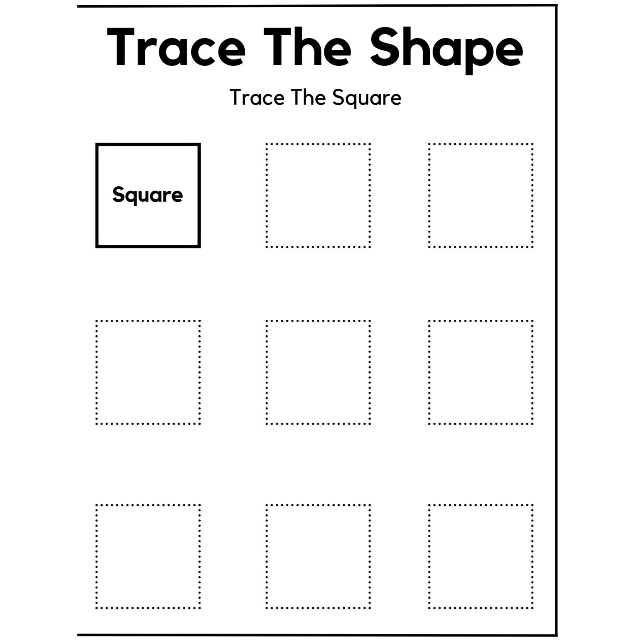 Trace the Shape Worksheets