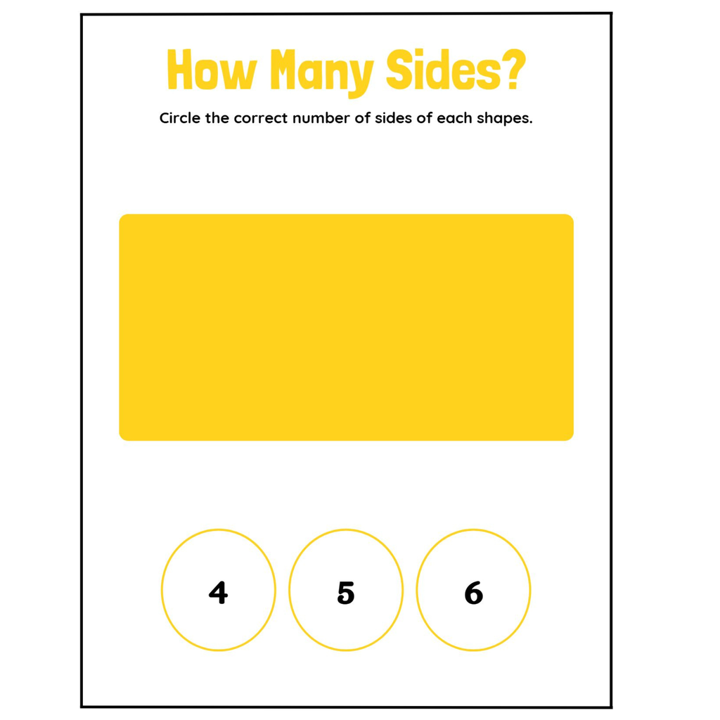 Colorful How Many Sides Worksheets