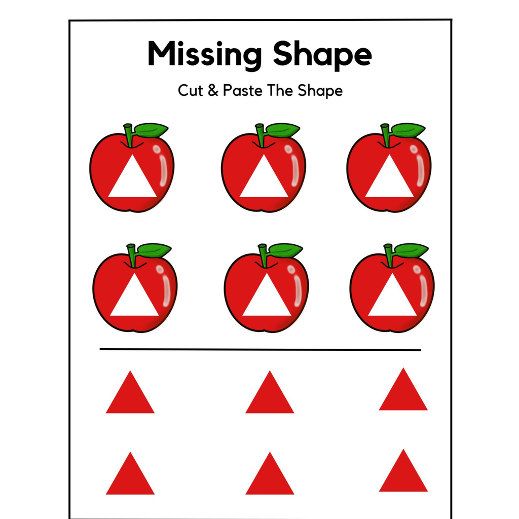 Missing Shape Cut and Paste Worksheets