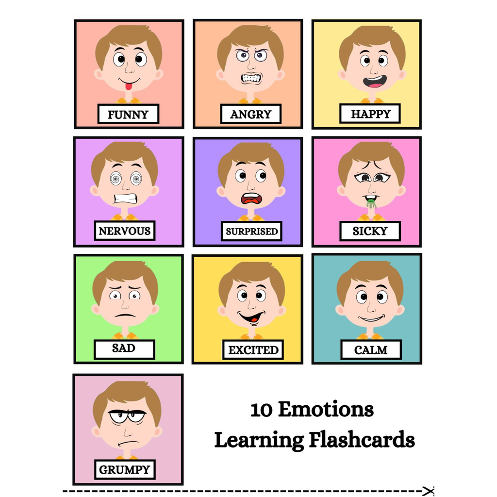 Boys Emotions Activity Flashcards
