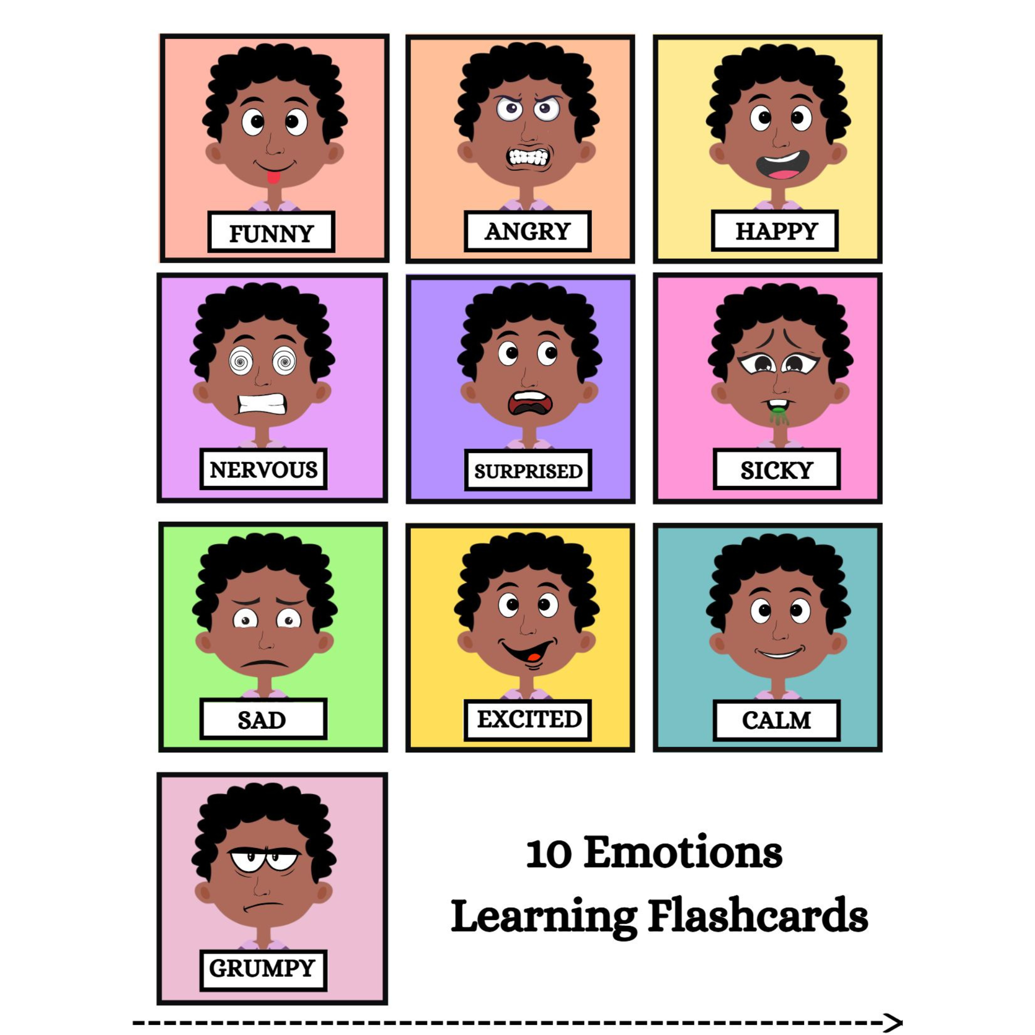 Boys Emotions Activity Flashcards
