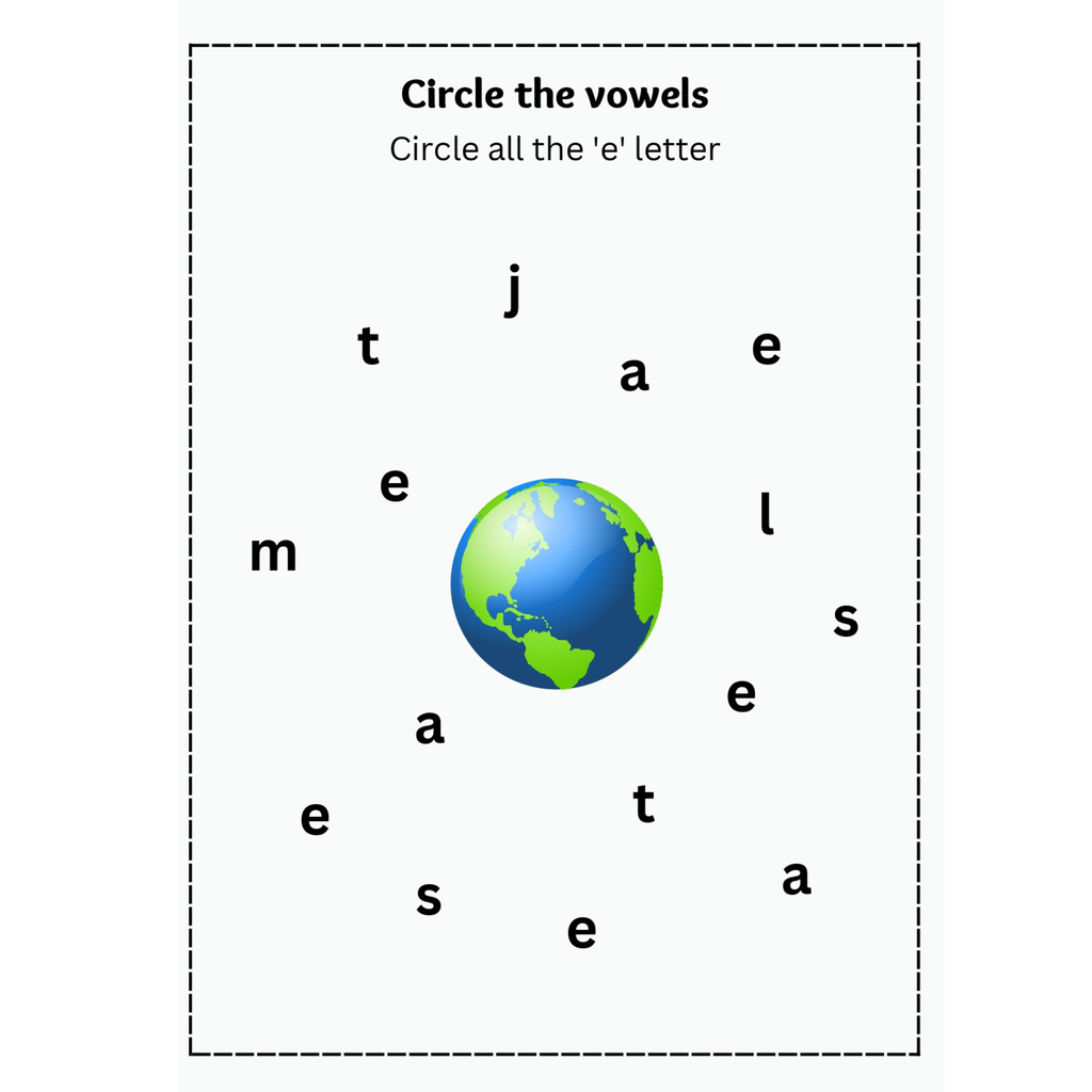 Vowel Letter Recognition Worksheets