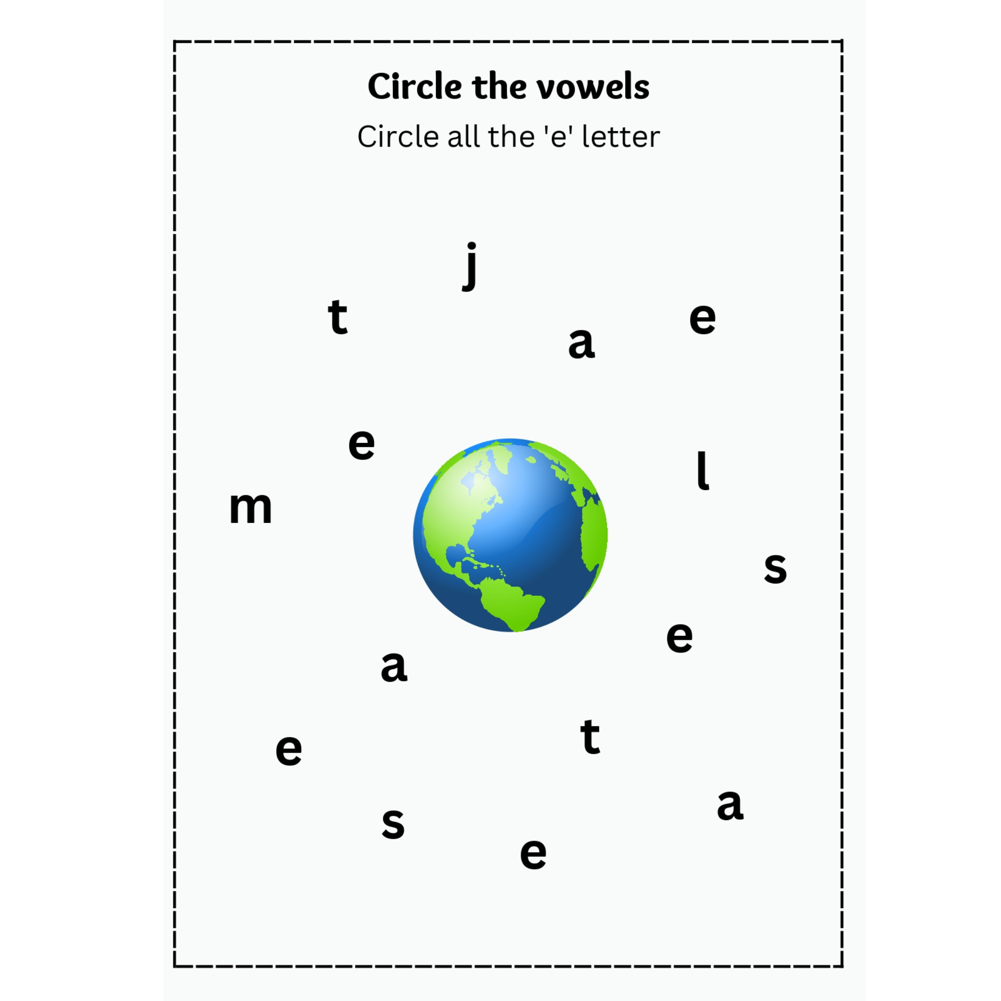 Vowel Letter Recognition Worksheets