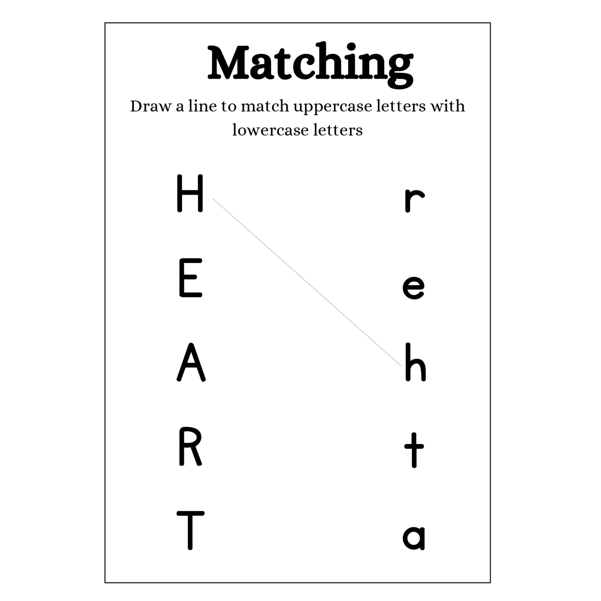 Alphabet Letter Picture Matching Worksheets