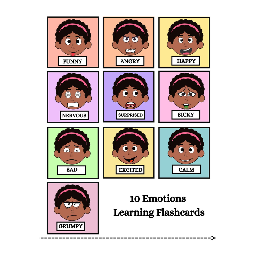 Girls Emotions Activity Flashcards
