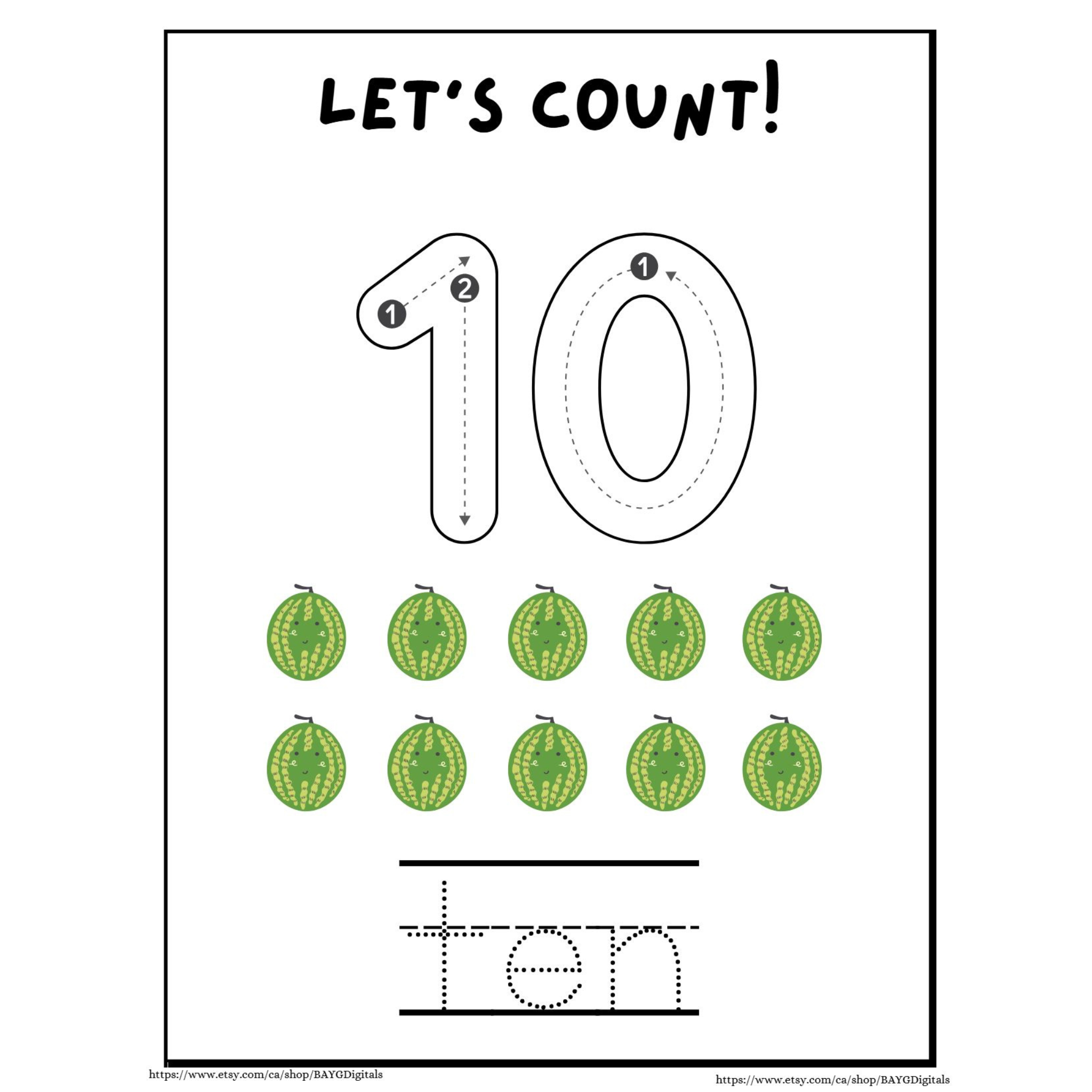 Let?? Count Number Tracing Worksheets