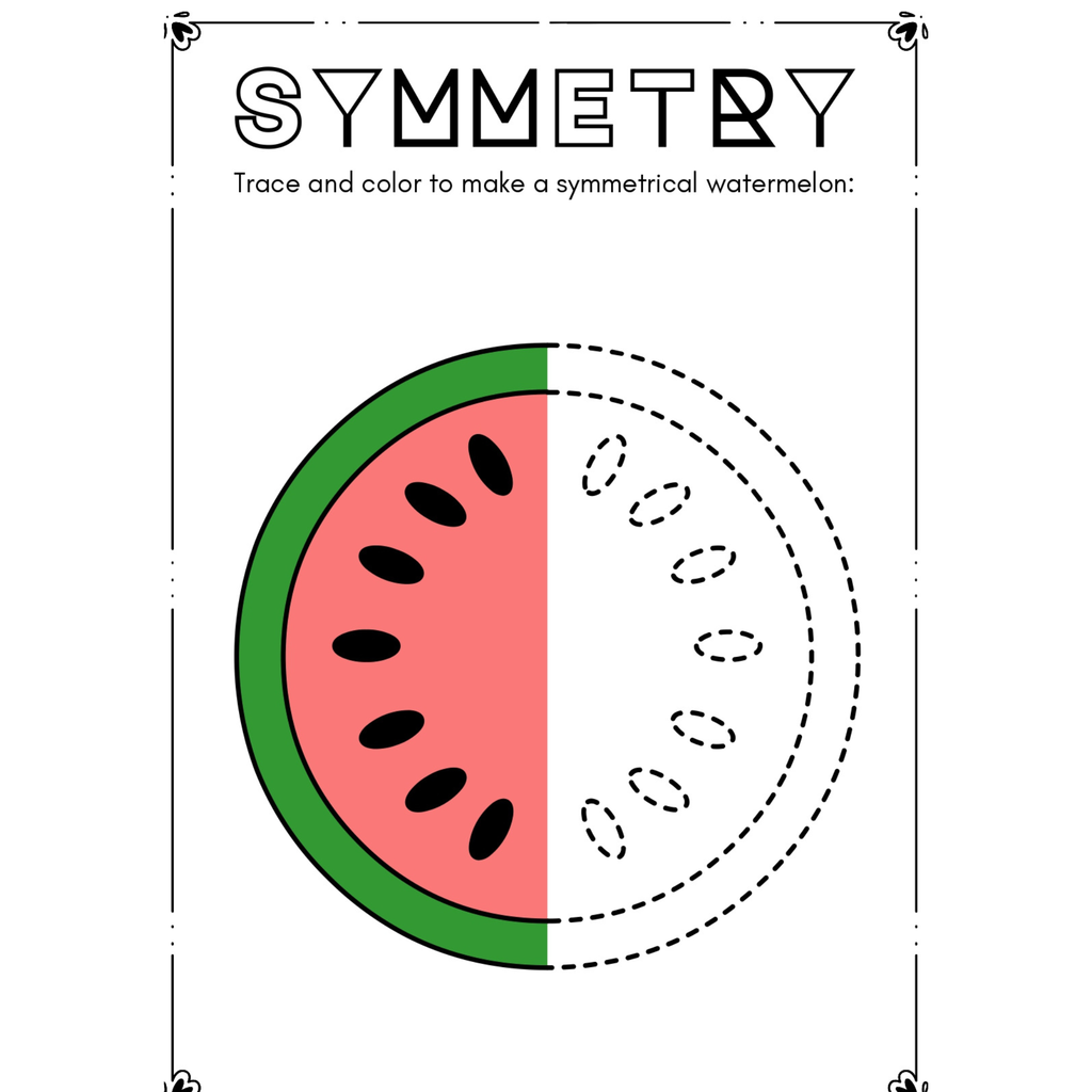 Symmetry Tracing and Coloring Worksheets
