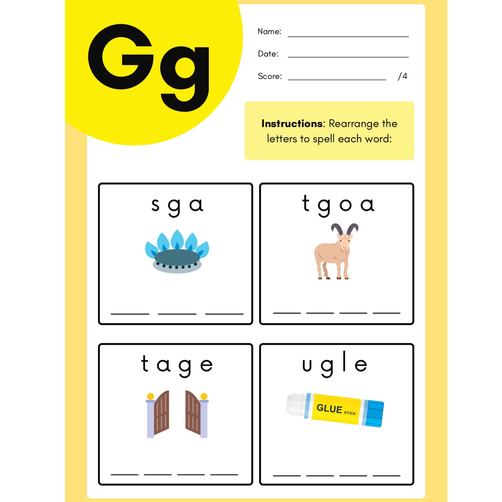 Alphabet Spelling Worksheets