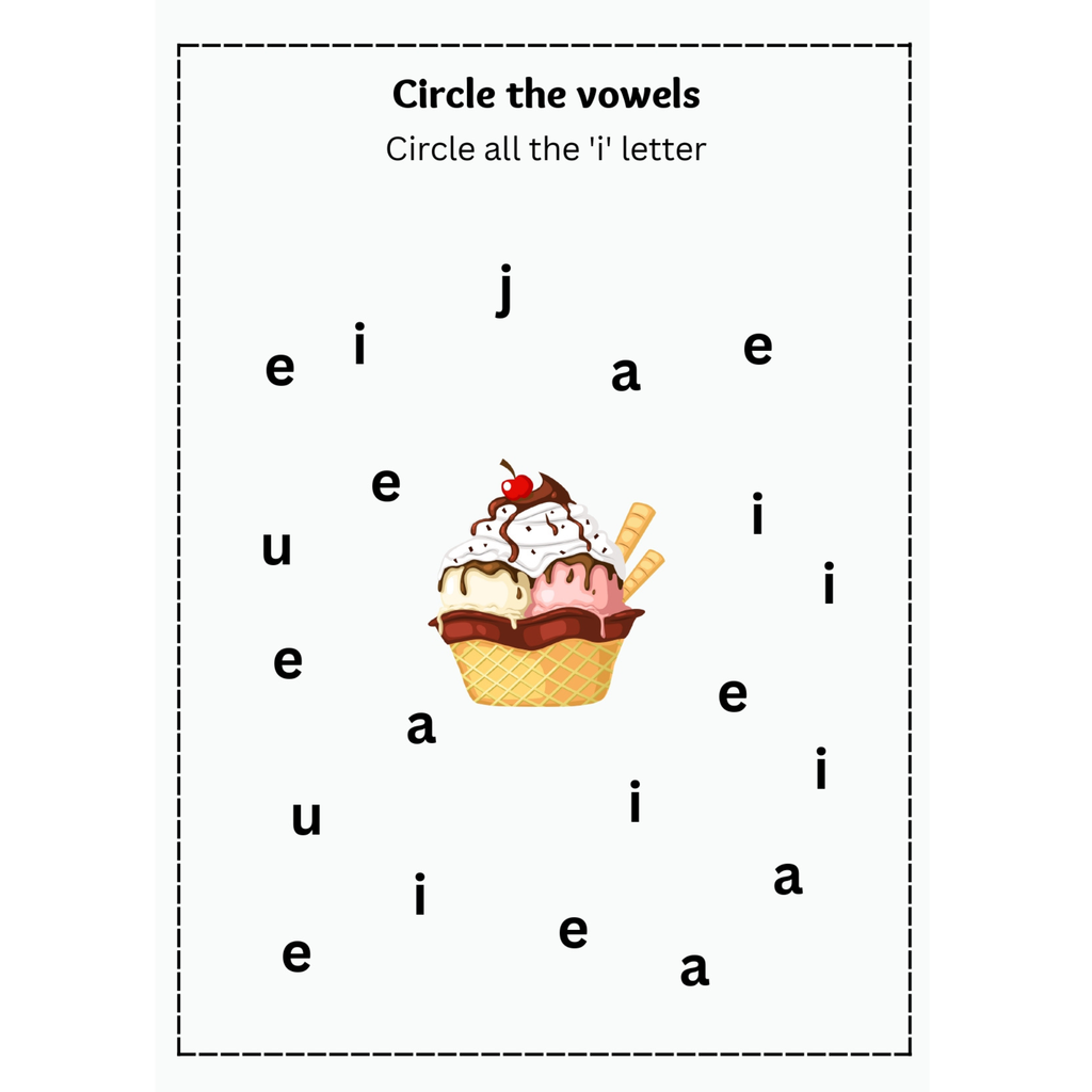 Vowel Letter Recognition Worksheets