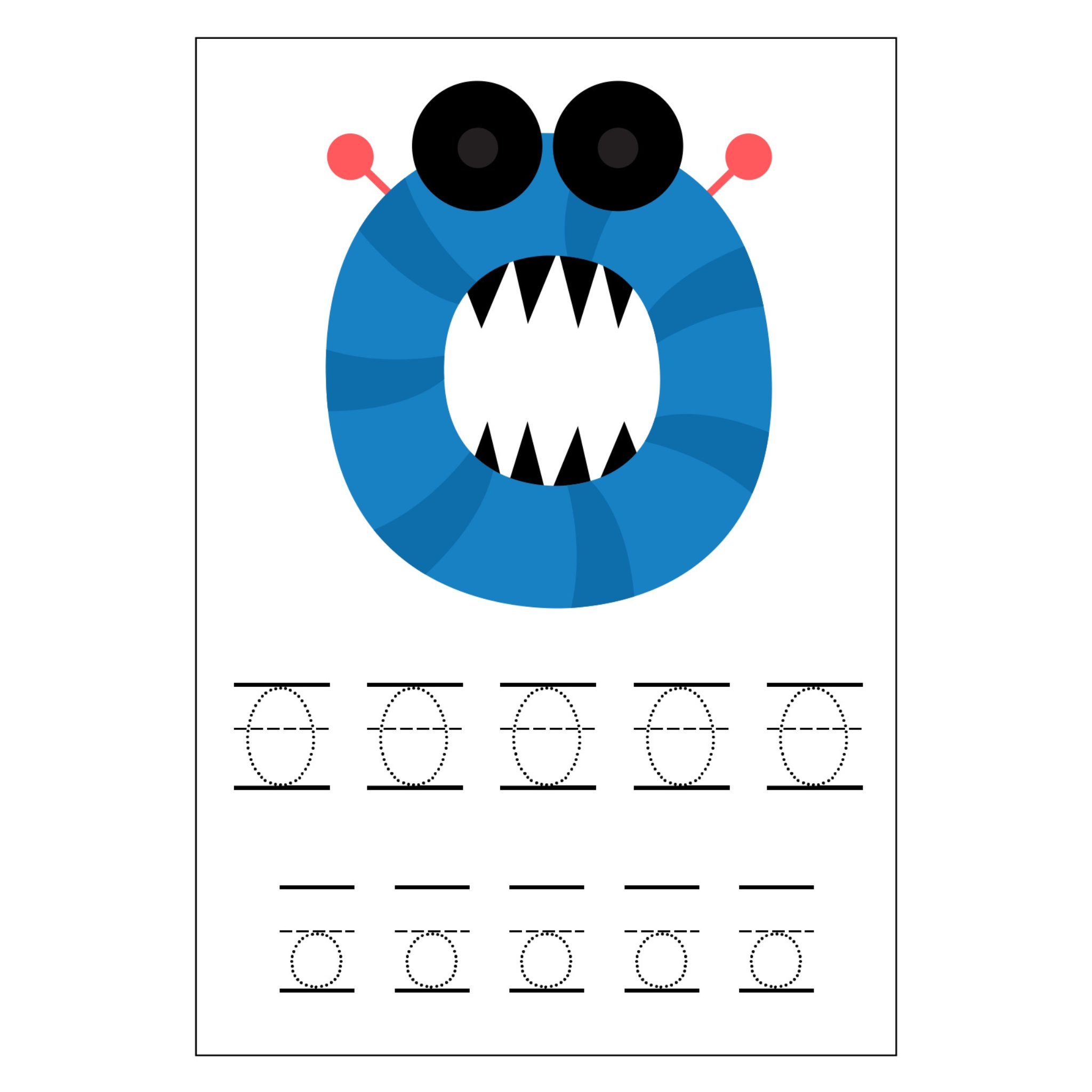 Monster Alphabet Letter Tracing Worksheets