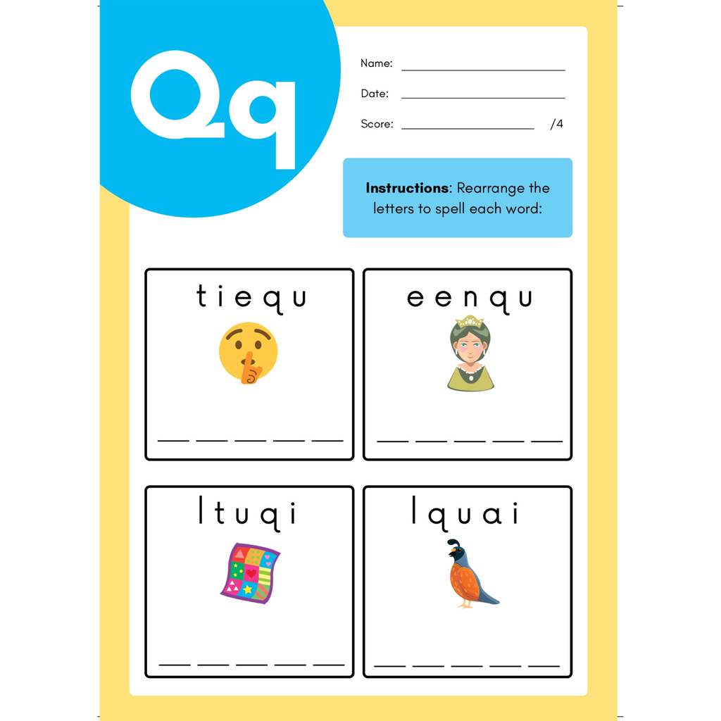 Alphabet Spelling Worksheets