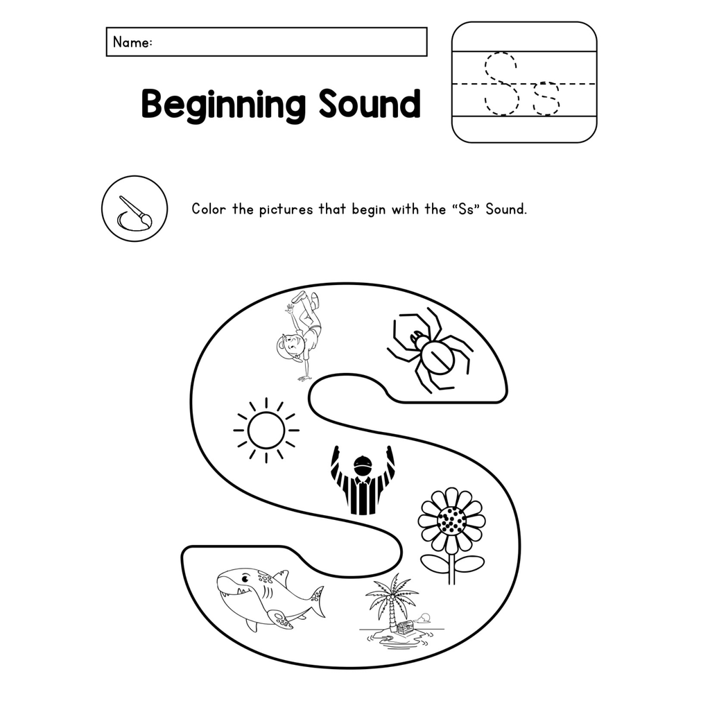 Beginning Sounds Alphabet Coloring Worksheets