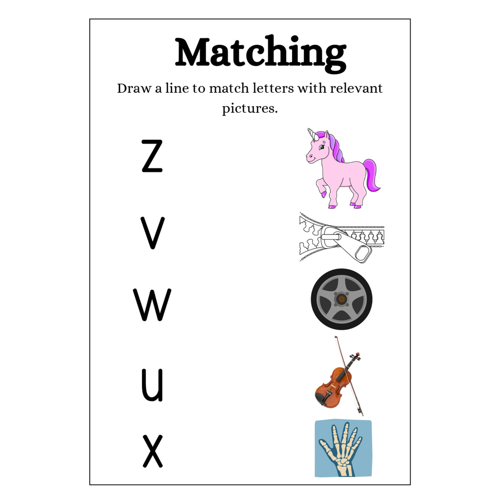 Alphabet Letter Picture Matching Worksheets