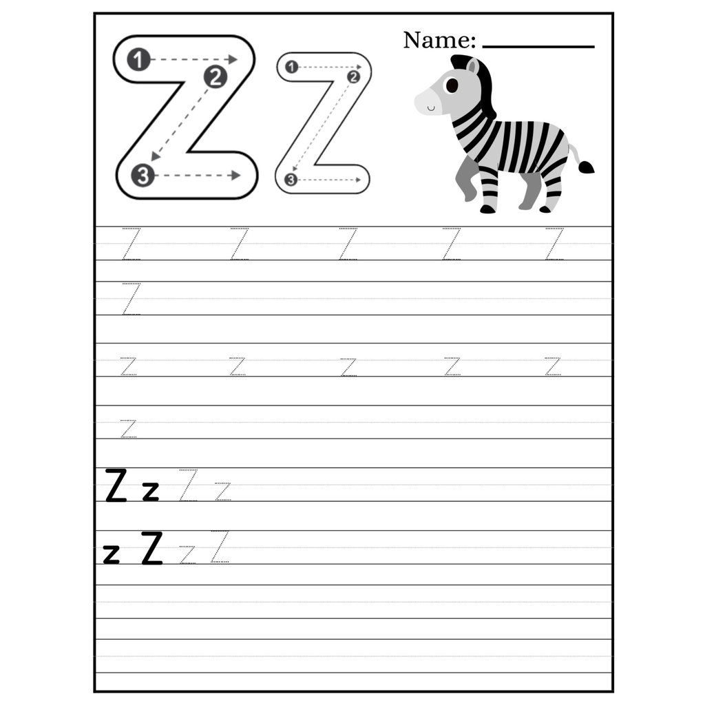 Alphabet Handwriting Tracing Practice Worksheets