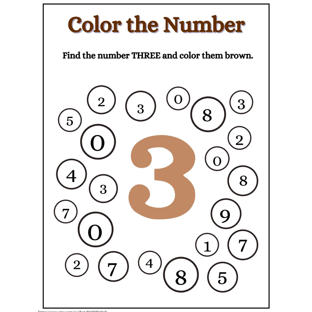 Color the Number Recognition Worksheets