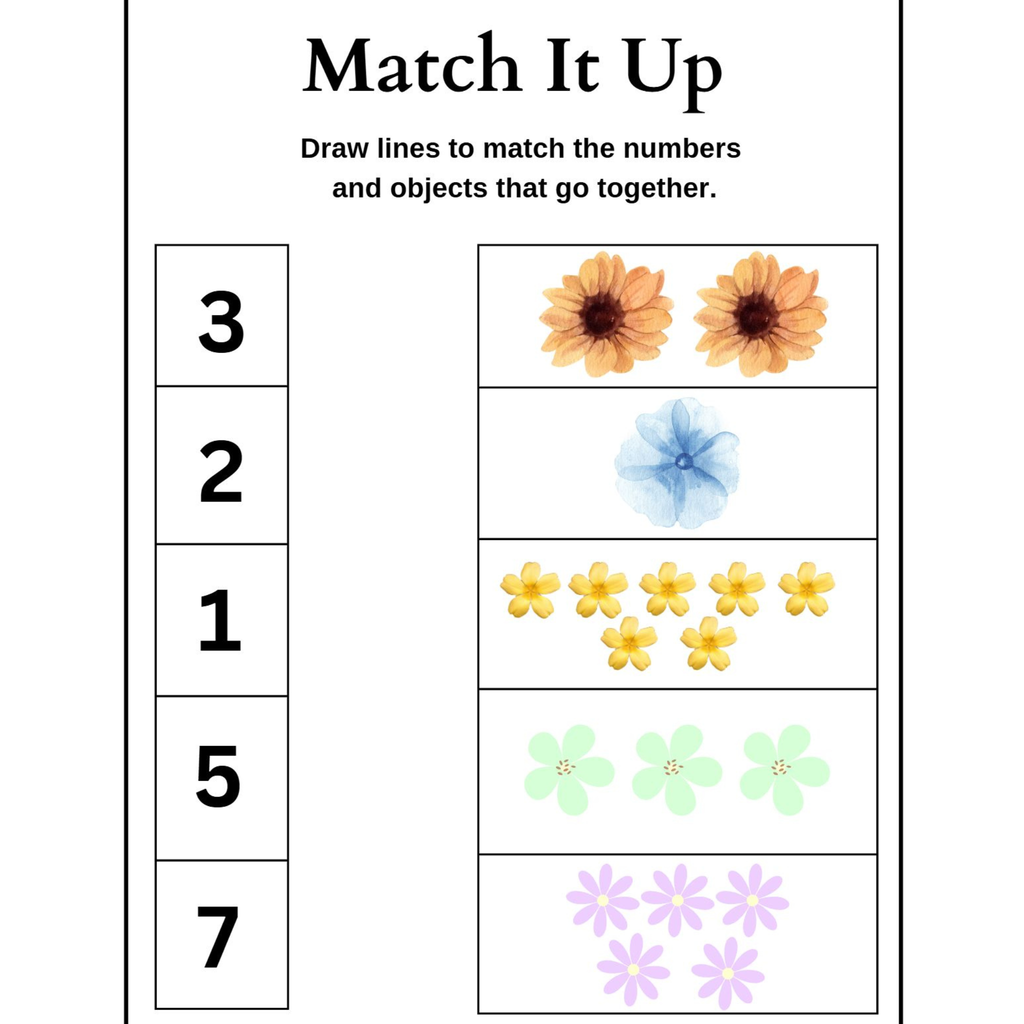 Match Numbers with Objects Worksheets