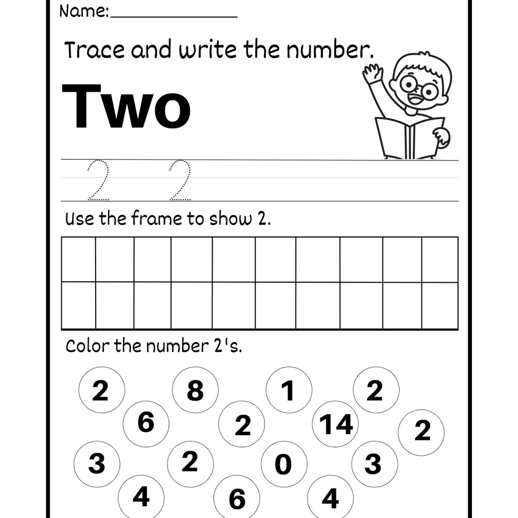 Trace Write and Color Numbers Worksheets