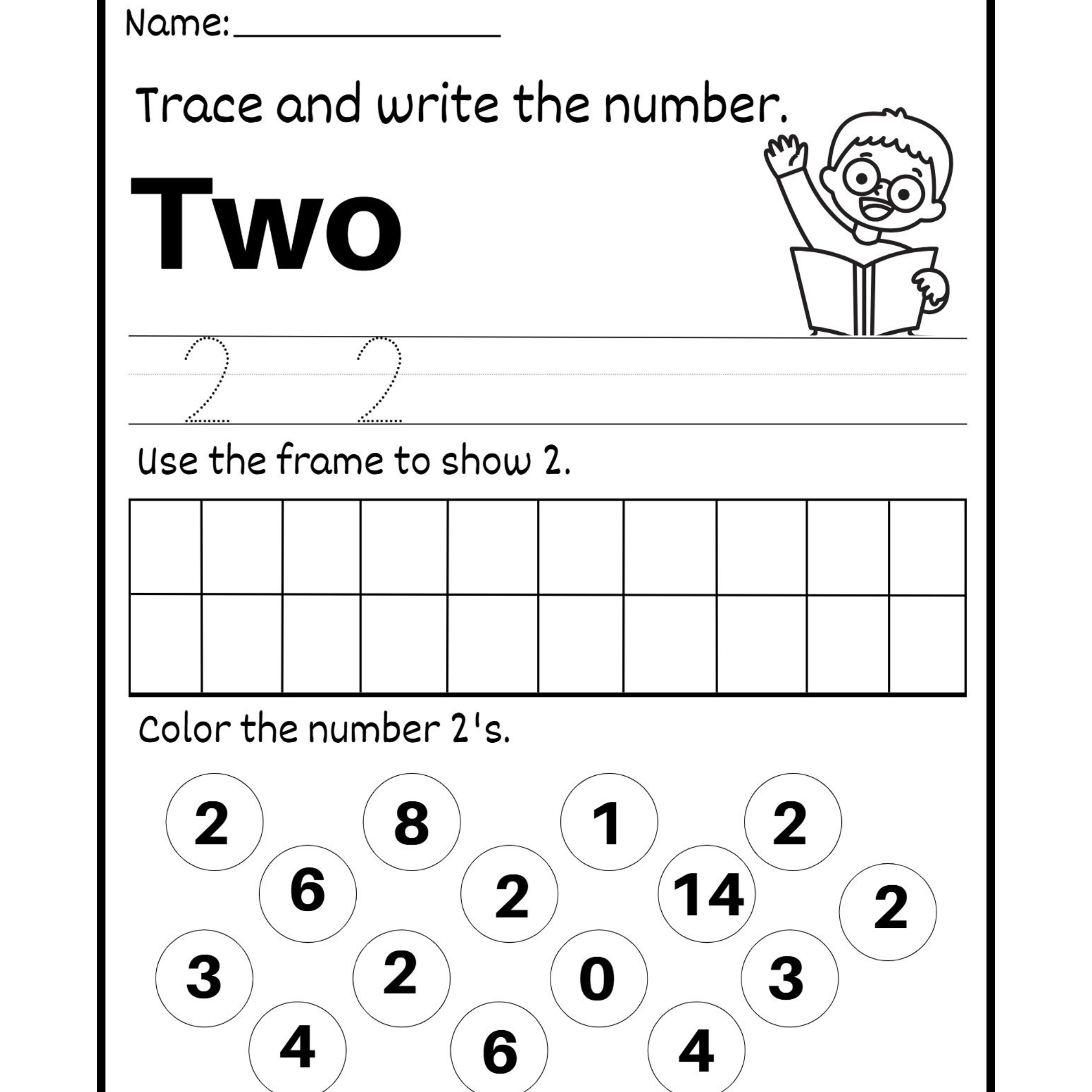 Trace Write and Color Numbers Worksheets