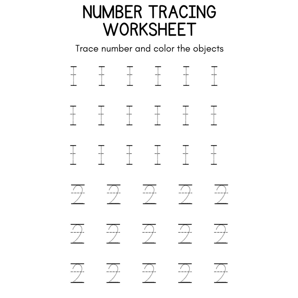 Number Tracing and Coloring Objects