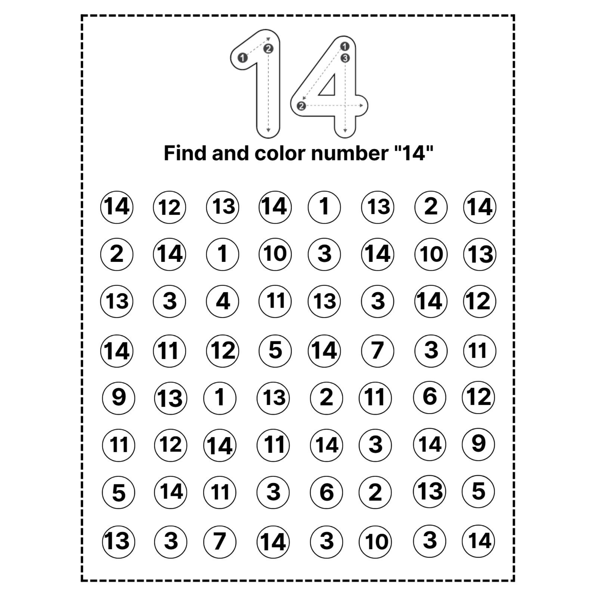 Find and Color Numbers Worksheets