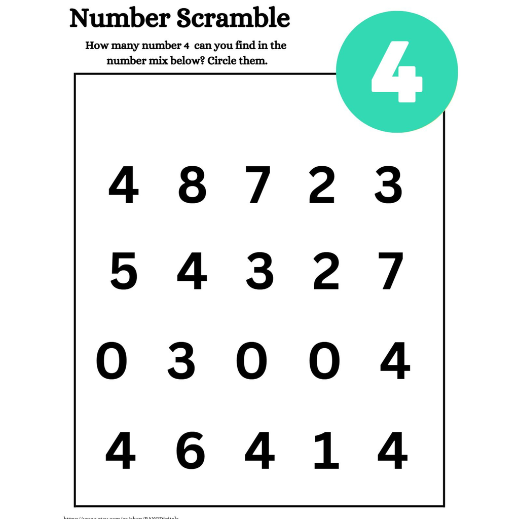 Color Number Scramble Worksheets