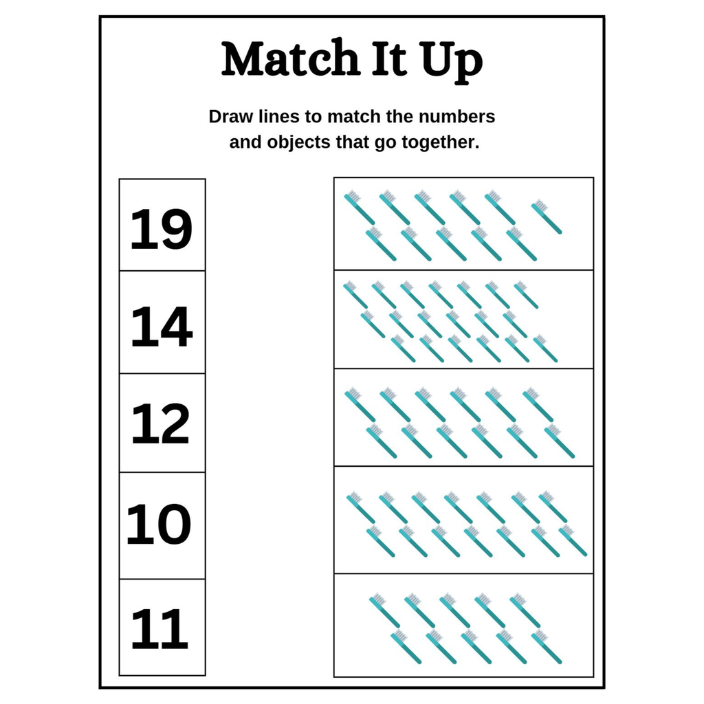 Number Matching Objects Counting Worksheet