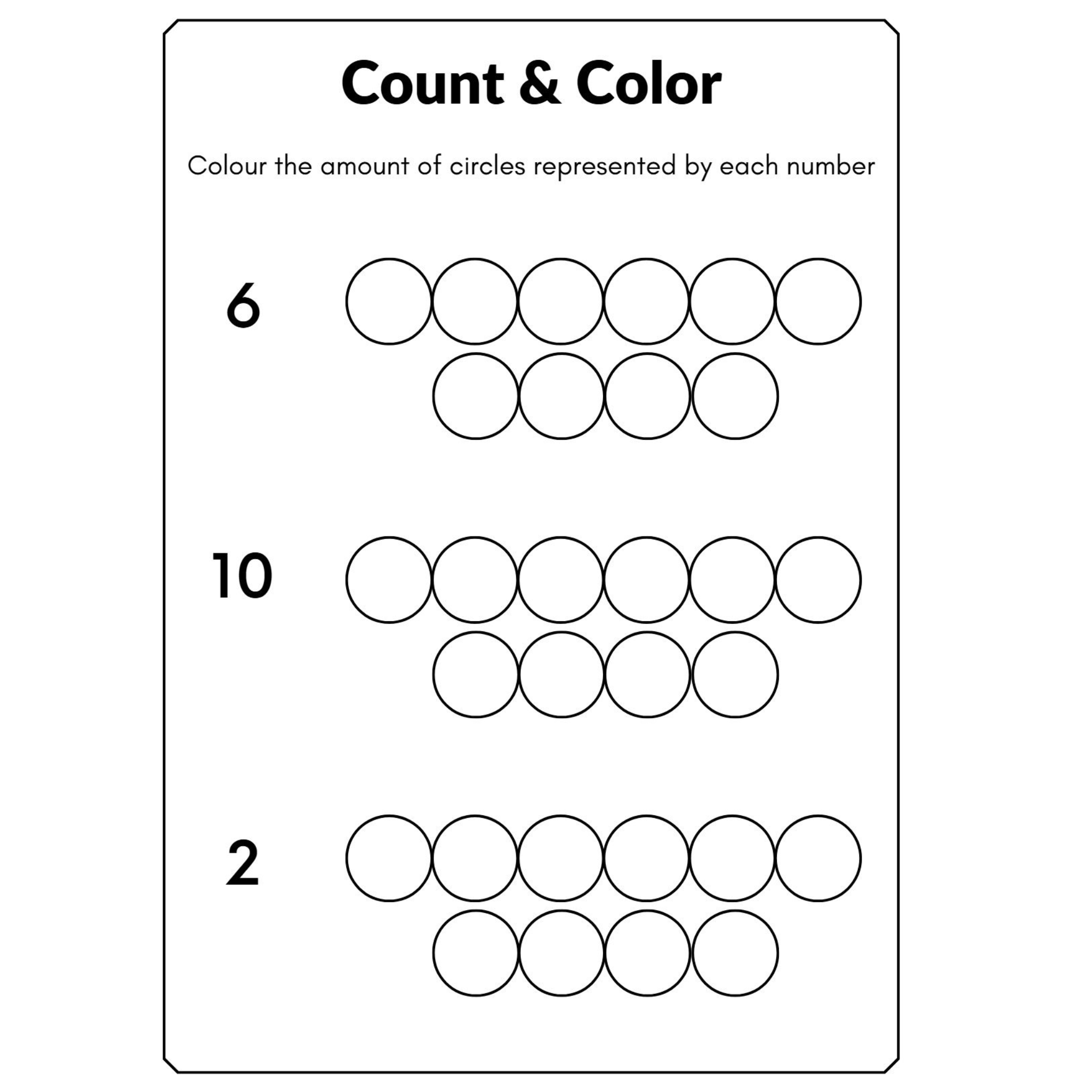Count and Color Circles Worksheets
