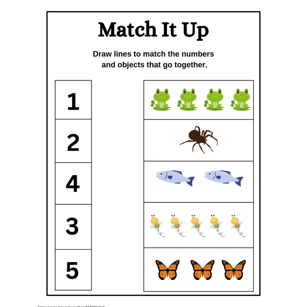 Number Matching Objects Counting Worksheet